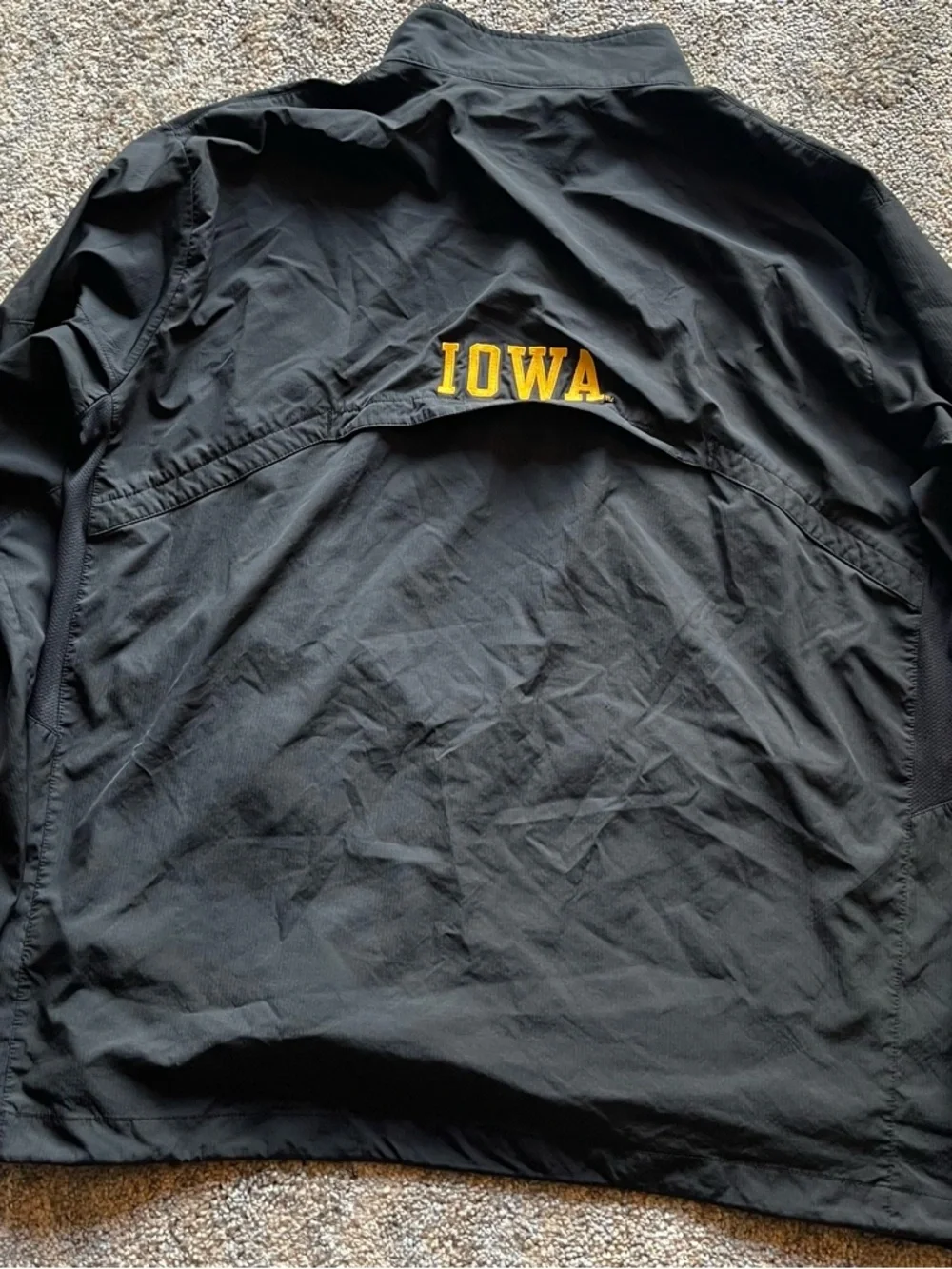 Nike Black and Gold Iowa Hawkeyes Quarter-Zip Windbreaker